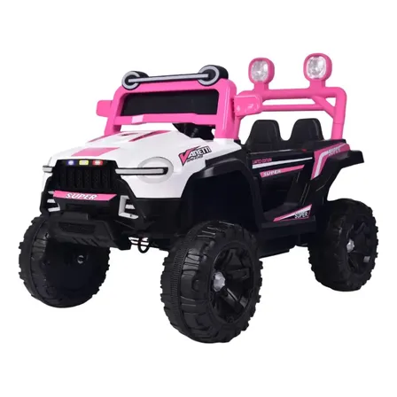 Carrinho Elétrico Infantil 12v Jipe Bluetooth Modo Balanço Rosa 127/220v