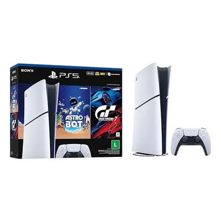 Console Playstation®5 Slim Digital - Pacote Astro Bot E Gran Turismo 7 - Branco