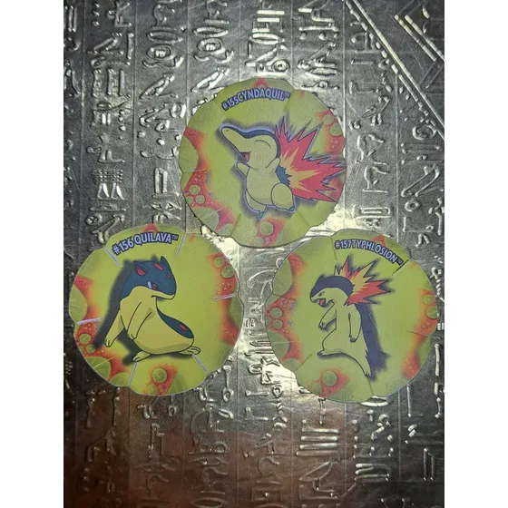 Pokemon Salta Tazos Cyndaquil Quilava Typhlosion Colección
