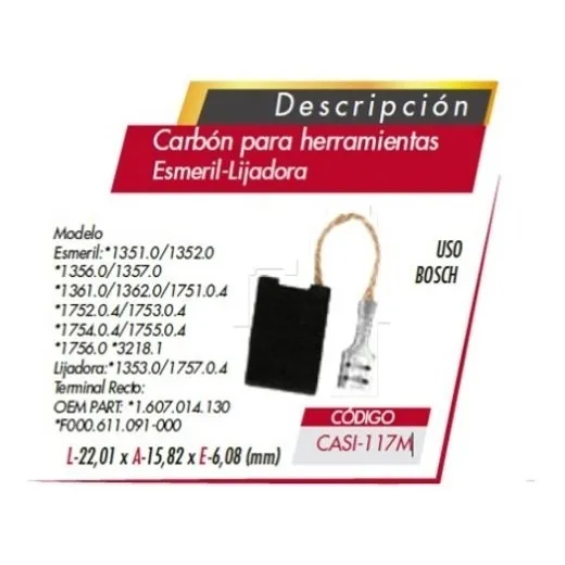 Carbon Esmeril Y Lijadora Bosch Casi-117m