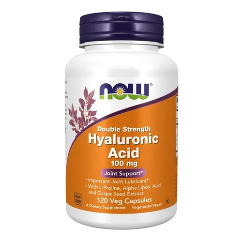 Ácido hialurónico de doble concentración 100 mg 120 cápsulas Now Foods