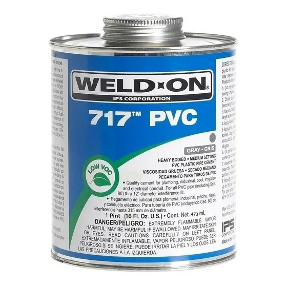 Pegamento Pvc 717 Transparente Weld On  (1 Litro)(12 Latas)