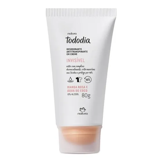 Natura Tododia Desodorante Invisible En Crema 80g Fragancia Mango rosa y agua de coco