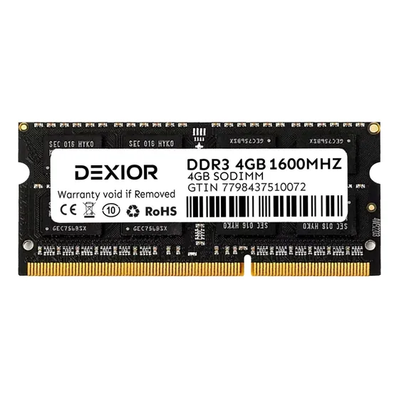 Memoria Ram Dexior Sodimm Ddr3 4gb 1600mhz