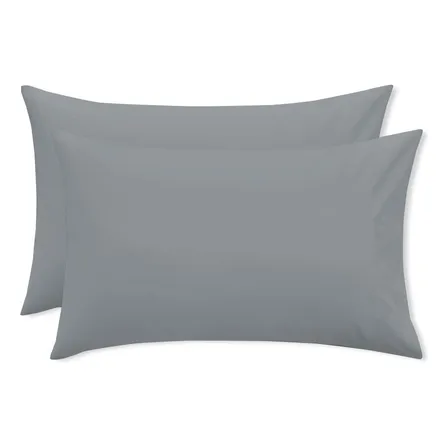 2 Fundas De Almohadas Estándar Queen Size Premium 51x76cm Color Gris 76cm
