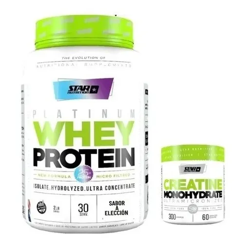 Platinum Whey Protein 2lbs+creatina 300g  Starnutrition Fctr