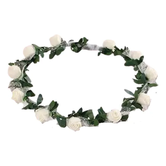 Cintillos Diadema Con Rosas Para Fiestas & Celebraciones Blanco