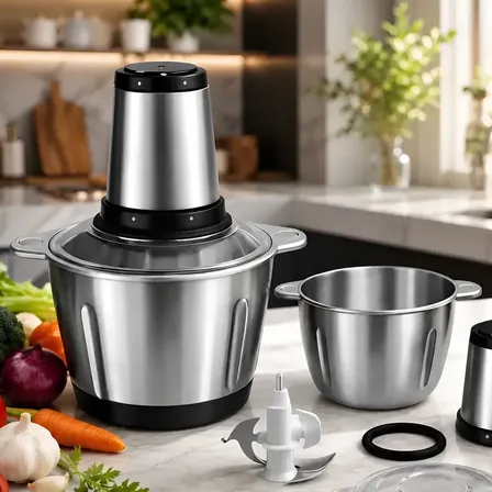 Multiprocessador E Moedor Alimentos Elétrico Hyllis 1200w Prateado 220v
