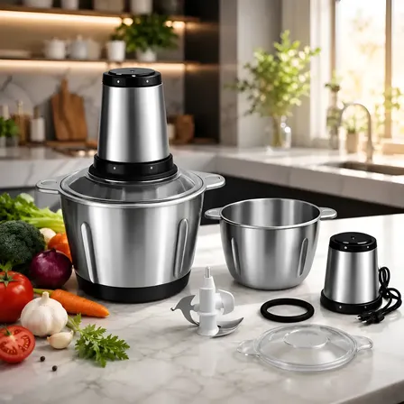 Multiprocessador E Moedor Alimentos Elétrico Hyllis 1200w Prateado 127v