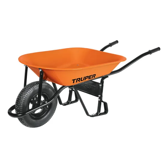 2 Pzas Carretilla 4.5 Ft3 Neumática, Bastidor Tubular, Trupe