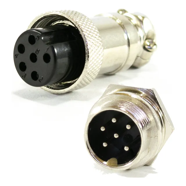 Conectores Gx16 Microfono 1 Hembra 1 Macho Chasis 6 Vias