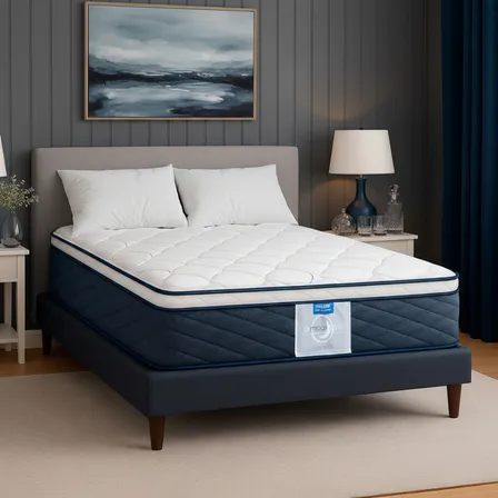 Colchón King Size Ortopédico Restonic Maverick + Almohadas Blanco