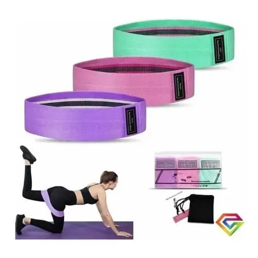 Bandas Elásticas Ejercicio Pro 3 Pcs De Tela Con Bolso Yoga Gianpa