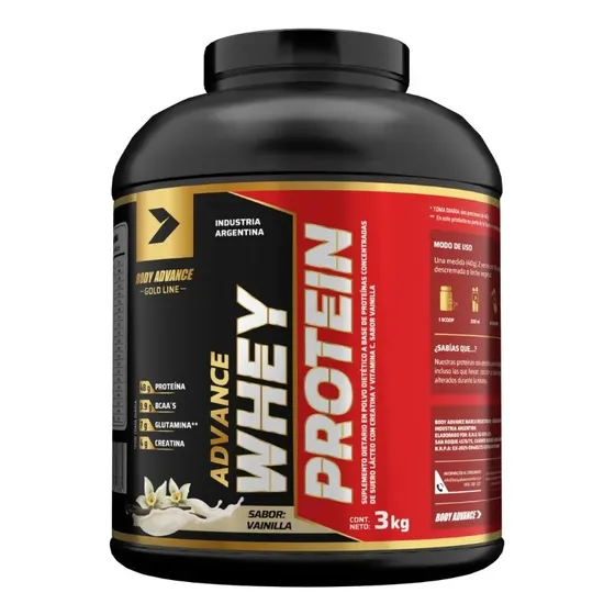 Whey Protein 3kg Body Advance Proteína Concentrada Premium Sabor Vainilla
