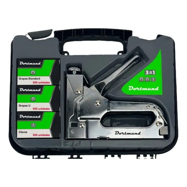 Engrapadora Clavadora Profesional 3 En 1 Maletin Grapa Clavo