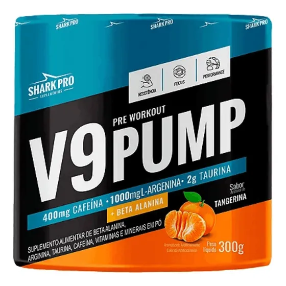 V9 Pump Shark Pro 300g Pré Treino Com Beta Alanina 