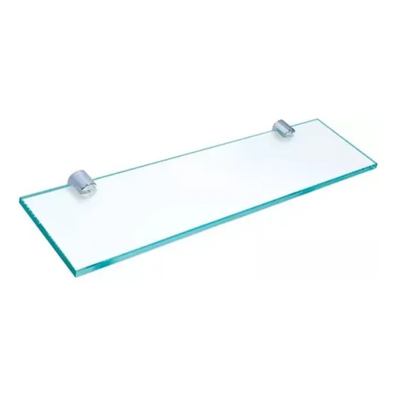 Suporte Porta Shampoo De Vidro Incolor Banheiro Luxo 1 Unidade Com Porca De Metal Cromado