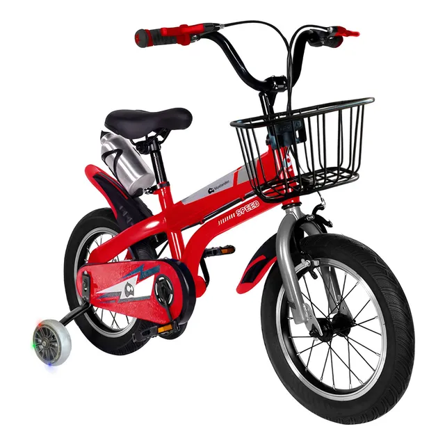 Bicicleta Infantil Para Niño Rodada 16 Con Ruedas Auxiliares Color Rojo