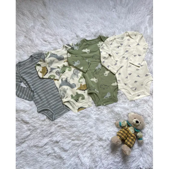 4 Bodys Manga Larga Bebé Niño 12 Meses Marca Carters