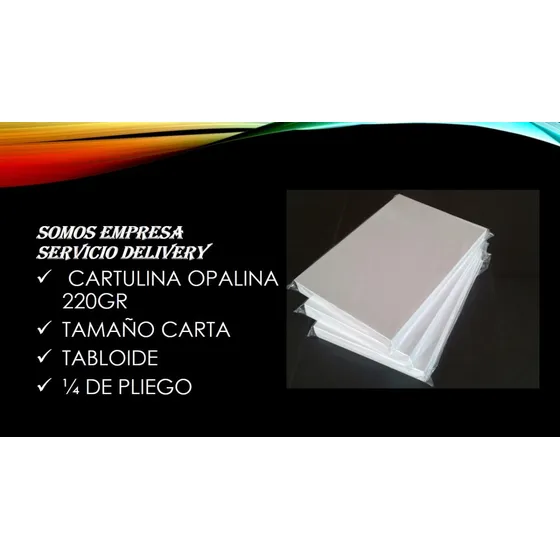 Opalina 220gr  Extra Blanco De Calidad (100 Hojas Carta)