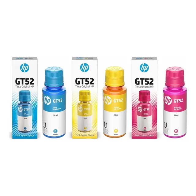 Pack 3 Tintas Original Hp Gt52 Cmy Gt Ink Smart Tank Series
