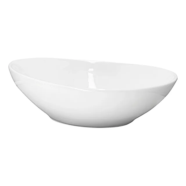 Lavamanos Canoa Ovalado En Ceramica Blanco 14cm*41cm*33cm