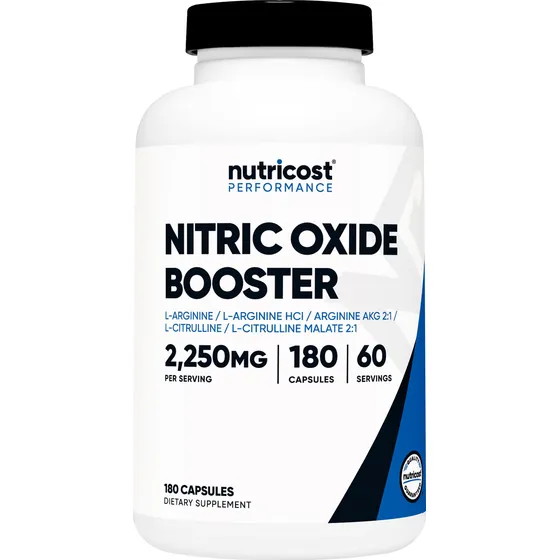 Suplemento Nutricost Nitric Oxide Booster 2250 Mg 180 Cápsul