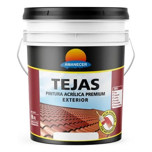 Pintura Premium Exterior Para Tejas 18 L Color Teja