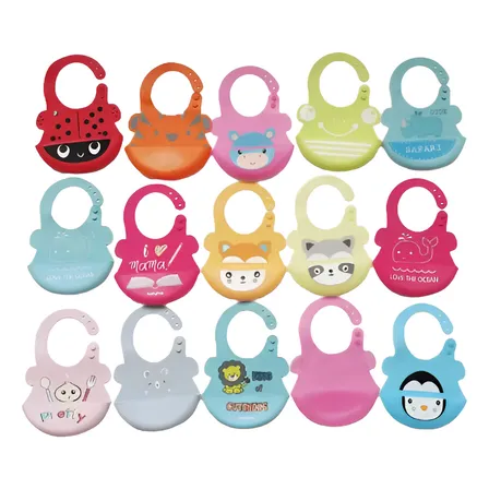 Babero De Silicona Ajustable Para Niños Babero Impermeable Nina