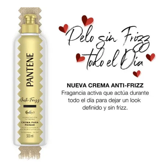 Crema Peinar Pantene Anti-frizz Hidratación Extrema X 300 Ml