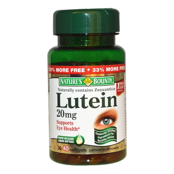 Suplemento Nature's Bounty Lutein 20 Mg 40 Cápsulas Blandas 