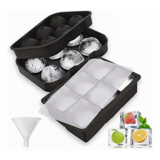 Molde Para Hielo Esferas Y Cubos Grandes 2 Piezas Molde Para Hielo Esferas Y Cubos Grandes 2 Piezas