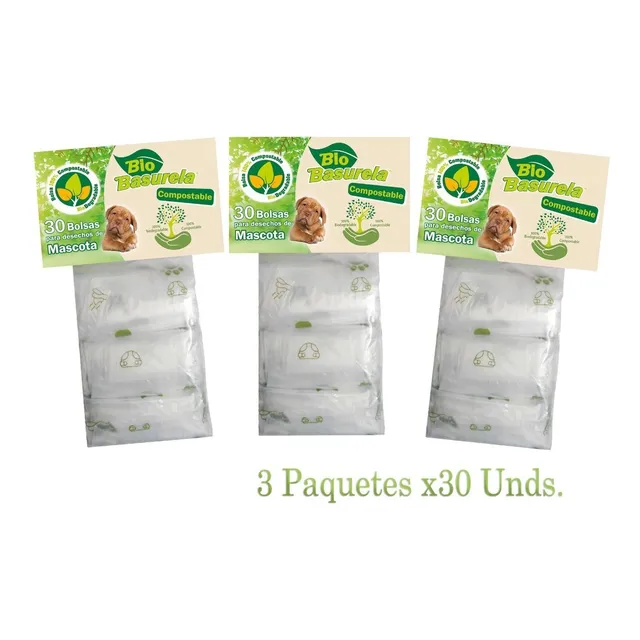 90 Bolsas Mascota 100%compost