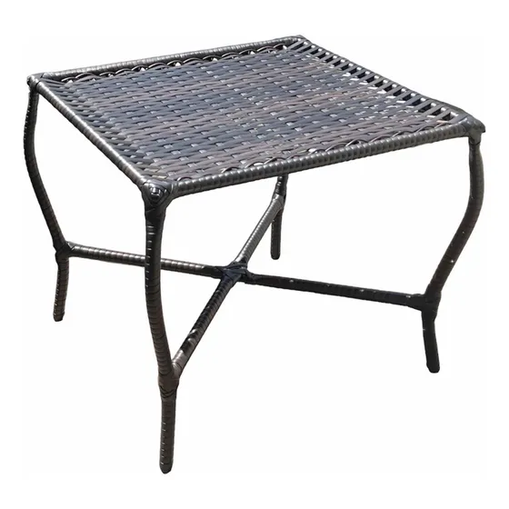 Mesa De Centro De Junco P/ Área Externa, Jardim,etc. Cor Marrom-escuro