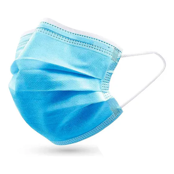 Cubrebocas Termosellado Quirurgico Cuatricapa 50 Piezas Azul Claro Plisado