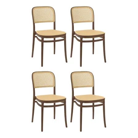 Kit 4 Cadeiras de Jantar Roma Para Sala e Cozinha Magazine Decor Cor Marrom