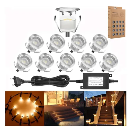 Kit 10 Balizador Spot Led Embutir Para Solo 6w Prova D'água Branco Quente