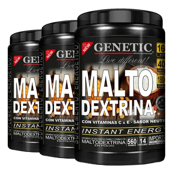 N° 1 Energia Fuerza Recuperacion Maltodextrina 1680g Genetic Sabor Neutro