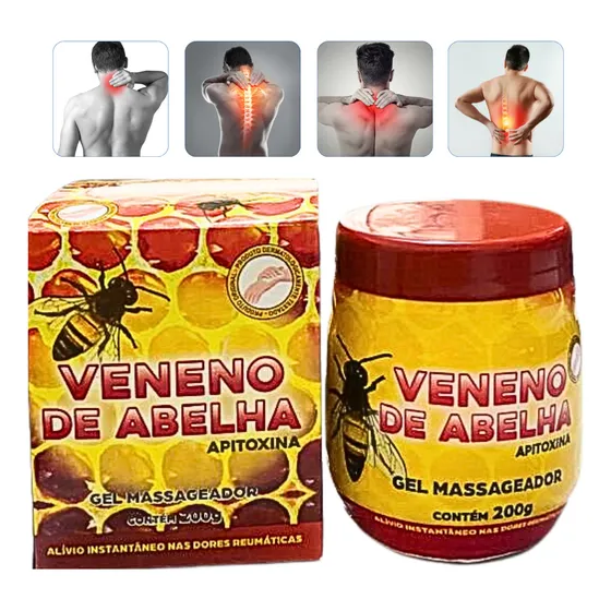 Kit 3 Gel Massageador Veneno Abelha Apitoxina Extra Forte Fragrância Mentol