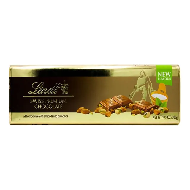 Tableta Barra Chocolate Lindt 300g Suizo Con Pistacho