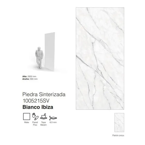 Piedra Sinterizada Mate, Overland, Bianco Ibiza 