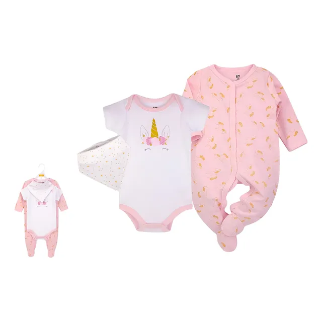 Conjunto Set 3 Piezas Eneterizo Body Mameluco Ropa Bebe Niña