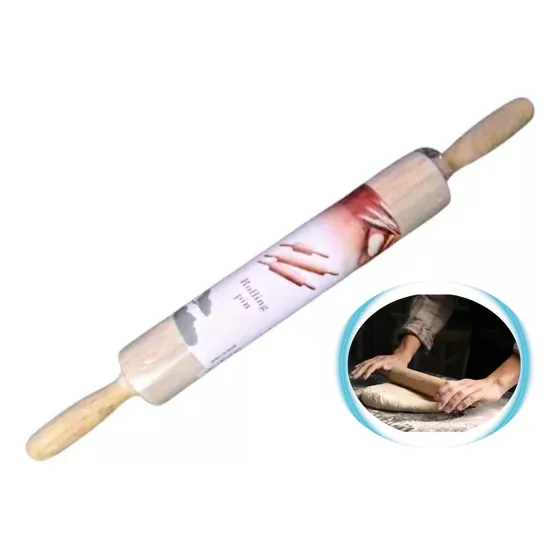 Rodillo De Madera Para Amasar Pizzas Pan Giratorio 43 Cm
