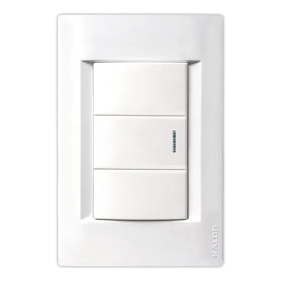 Llave De Luz Armada Punto Tecla Simple Kalop Civil Full Color Blanco