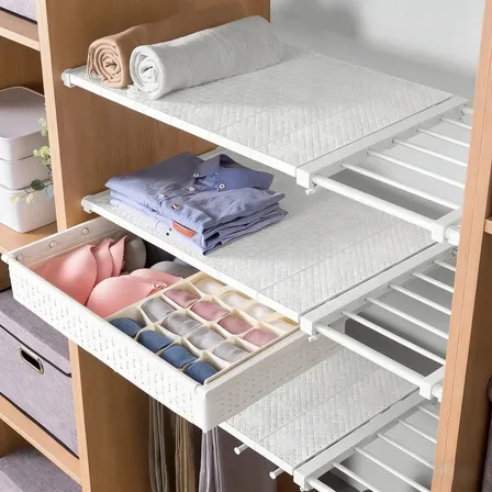 Ajustável Organizador Do Armário Prateleira Titulares 90cm Branco Suporta Até 10 Kg Extensível 53-90 Cm Largura 30 Cm