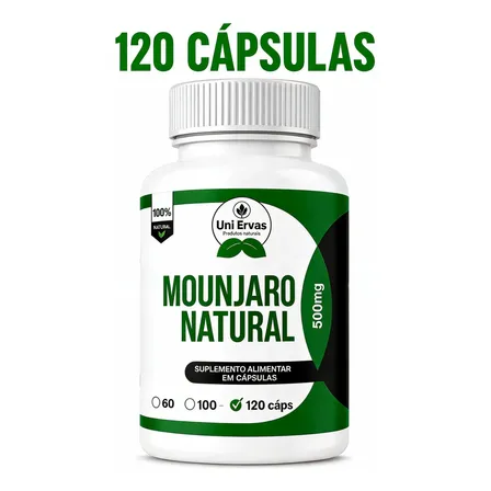 Suplemento Mounjaro Natural Em Cápsulas Uni Ervas Sem Sabor