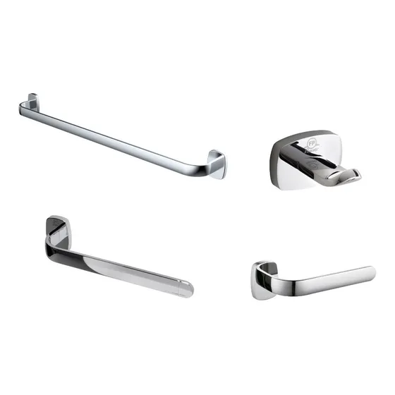 Set Accesorios Baño Prestige Cromo Fundicion Pacifico Fp