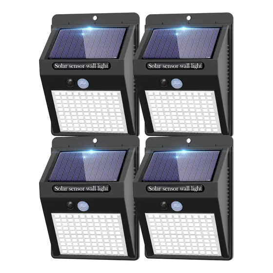 Pack 4 Focos Solares Led Exterior Pack Lampara Recargable 