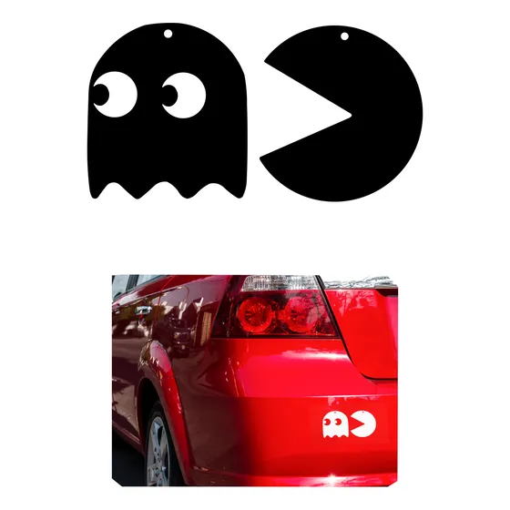Calcomanía Pacman  Para Moto Auto Stickers 18x10 Cm