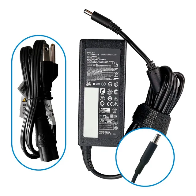 Cargador Dell Inspiron  19.5v  2.31a  45w Punta Fina 